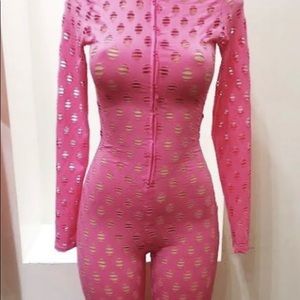 Pink long sleeve pants jumpsuit
